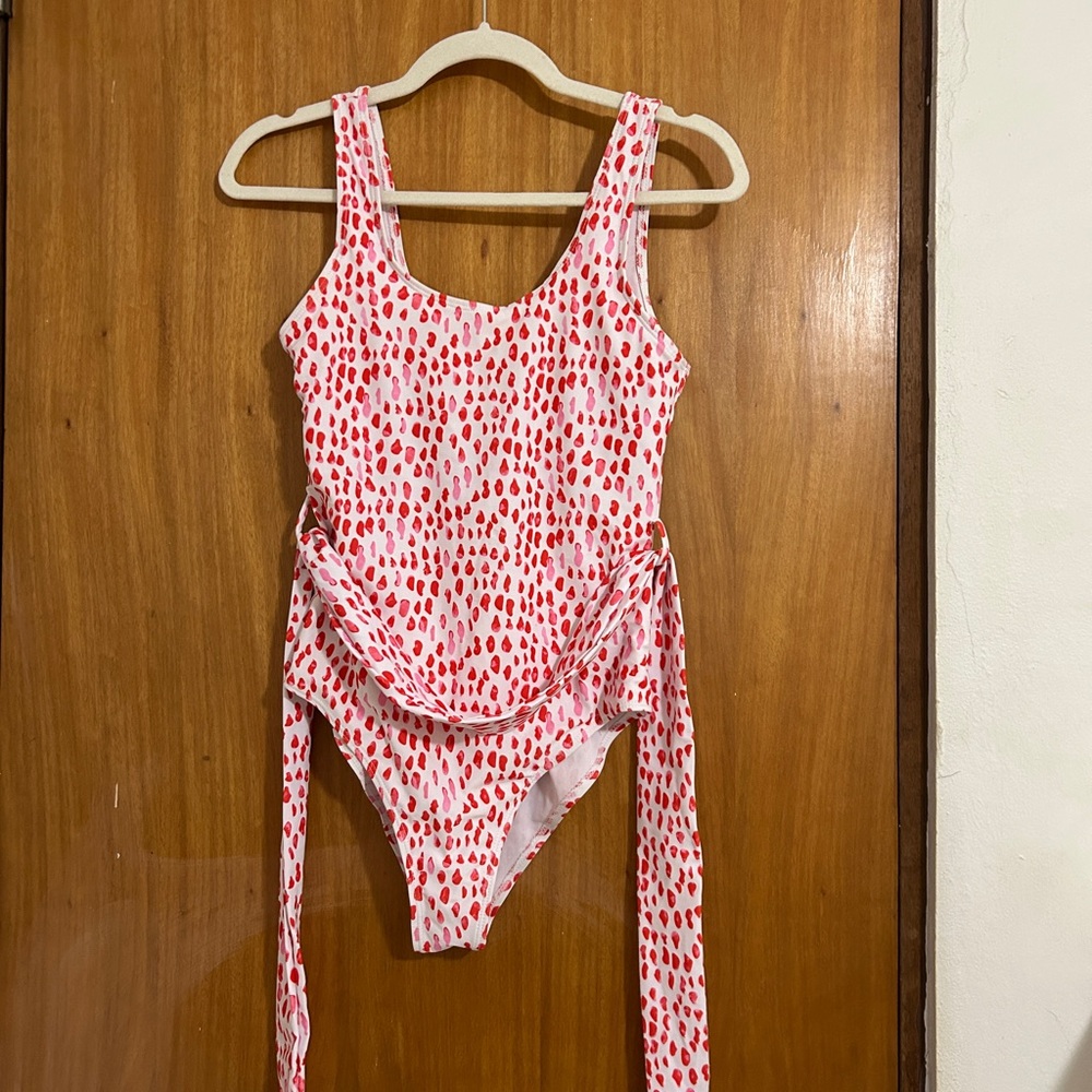 One-piece Red Polka Dot Swimsuit